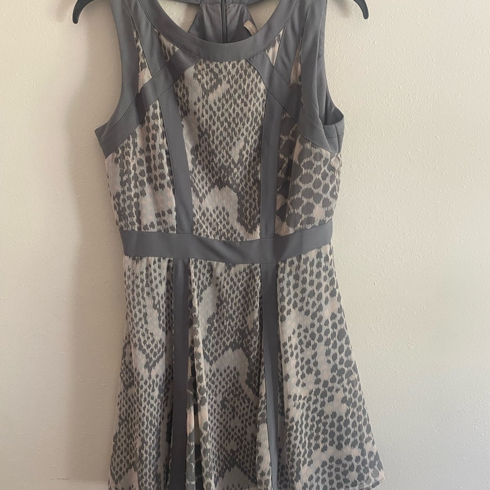 Banana Republic Gray and Cream Mini Dress